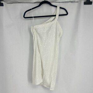 Superdown White One-Shoulder Mini Dress